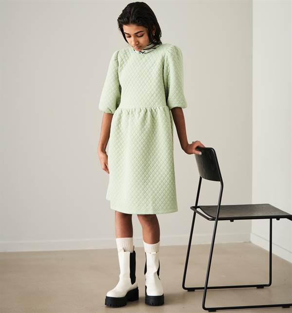 Hound quilt kjole - pastelgrøn